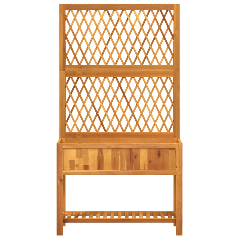 vidaXL Planter with Trellis and Shelf 100x32x185 cm Solid Wood Acacia