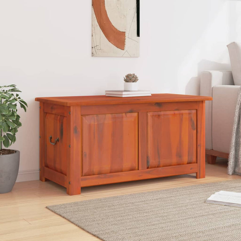 Storage Chest with Lid Brown Solid Wood Acacia