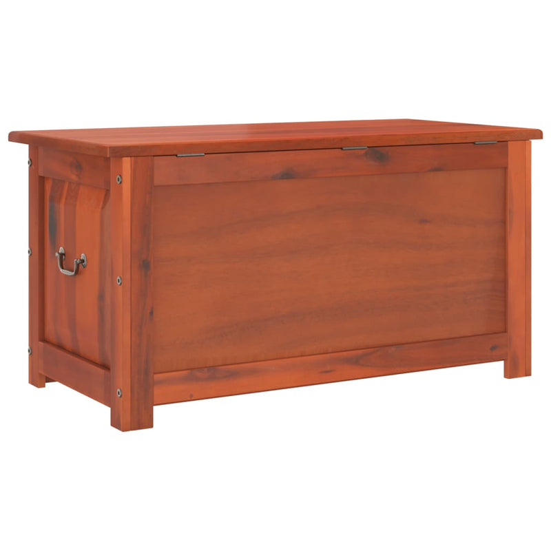 Storage Chest with Lid Brown Solid Wood Acacia