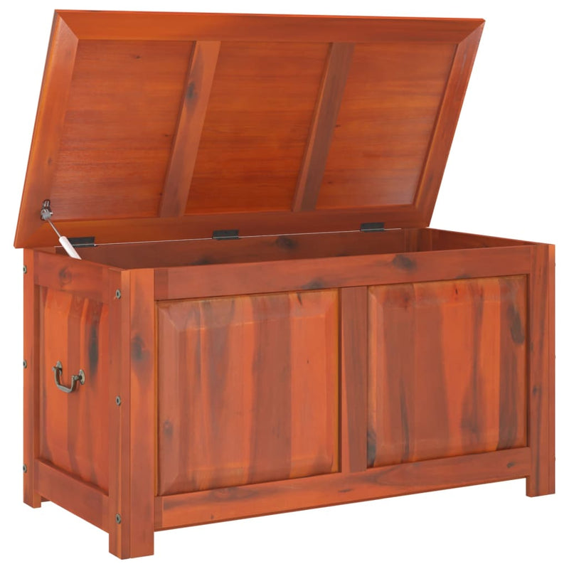 Storage Chest with Lid Brown Solid Wood Acacia