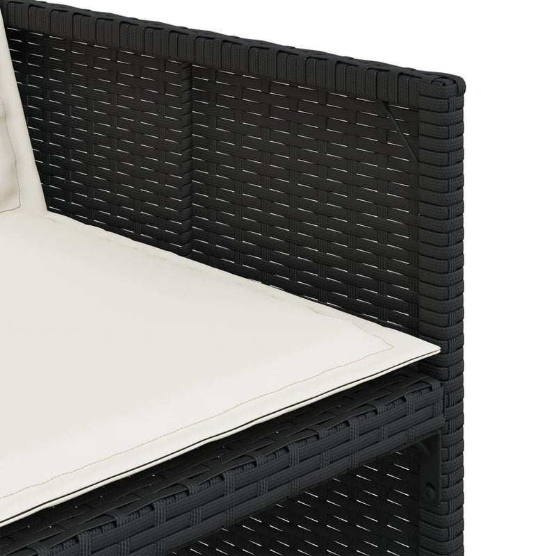 vidaXL Garden Chairs with Cushions 4 pcs Black Poly Rattan