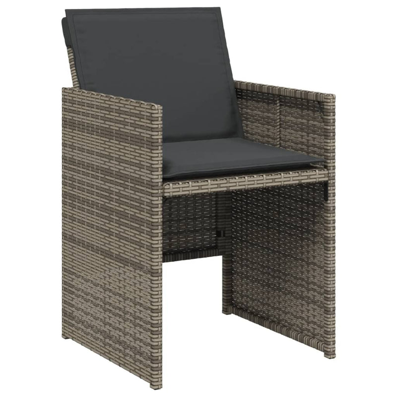 Garden Chairs with Cushions 4 pcs Grey Poly Rattan