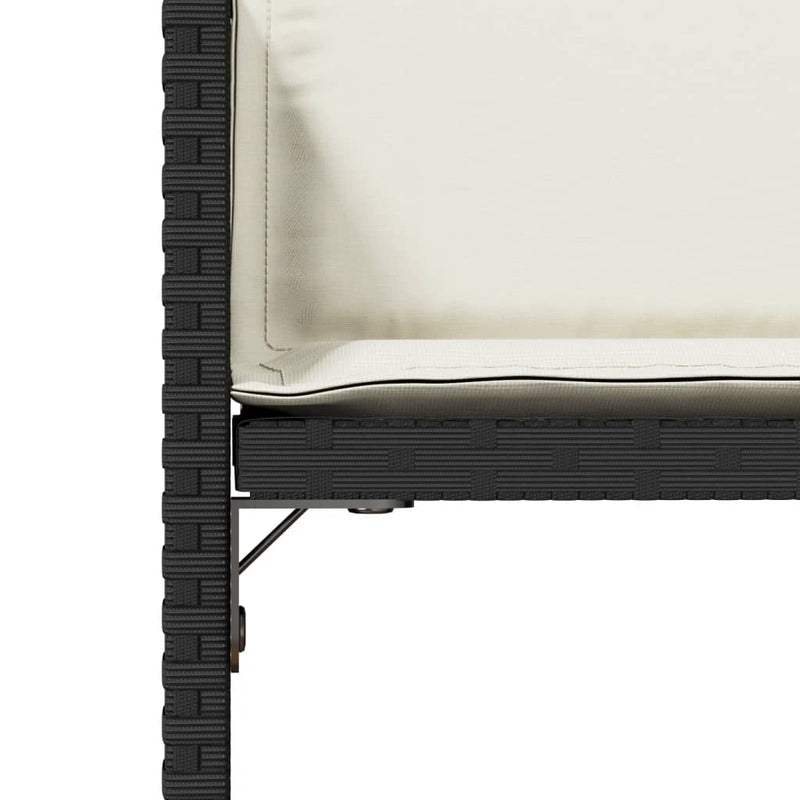 vidaXL Garden Chairs with Cushions 4 pcs Black Poly Rattan