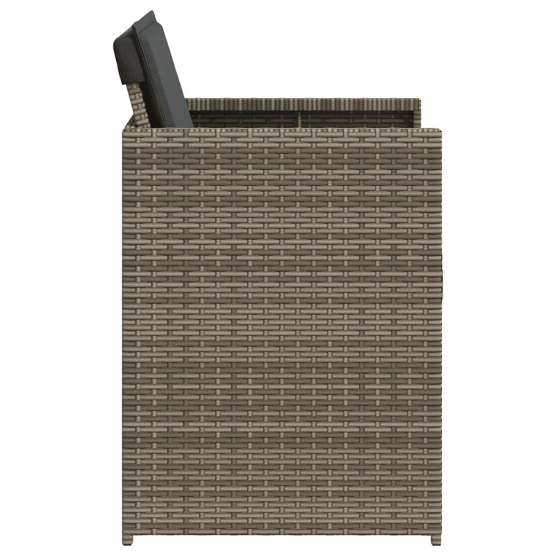 vidaXL Garden Chairs with Cushions 4 pcs Grey Poly Rattan