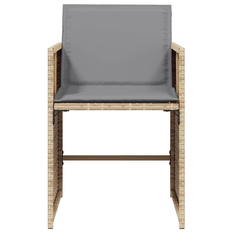 vidaXL Garden Chairs with Cushions 4 pcs Mix Beige Poly Rattan