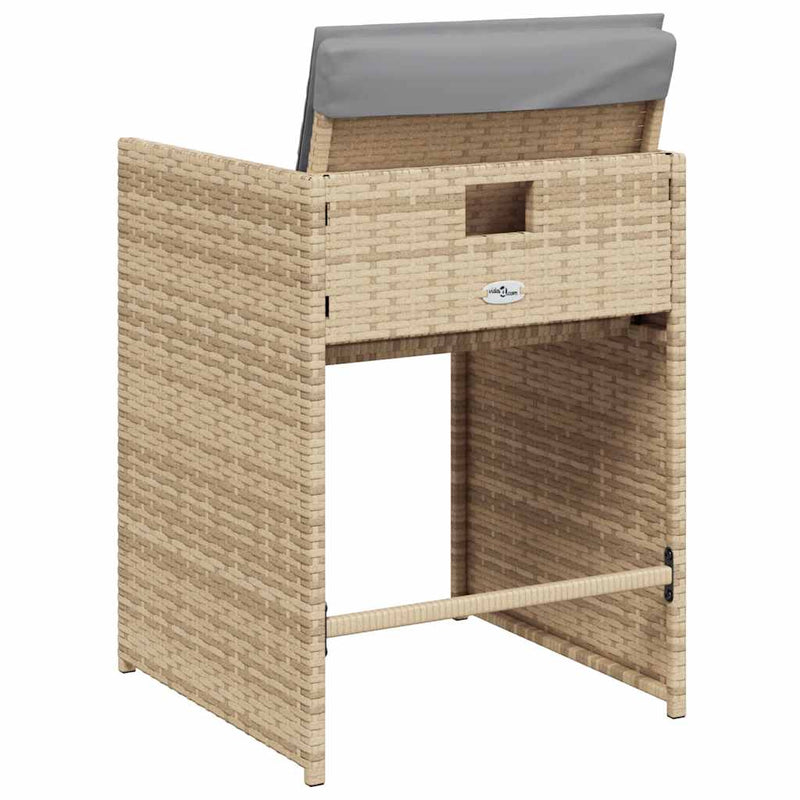 vidaXL Garden Chairs with Cushions 4 pcs Mix Beige Poly Rattan