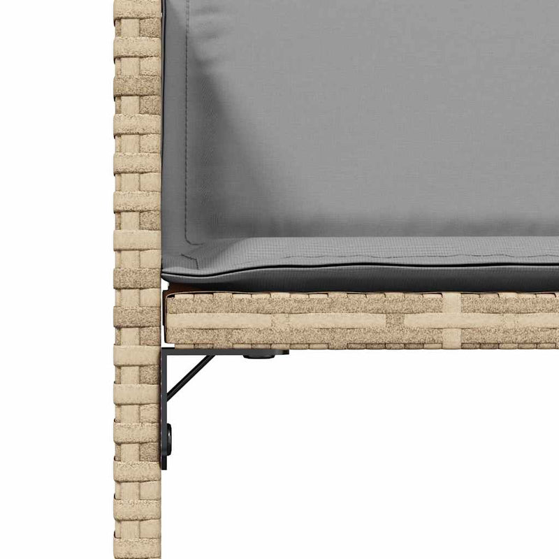 vidaXL Garden Chairs with Cushions 4 pcs Mix Beige Poly Rattan