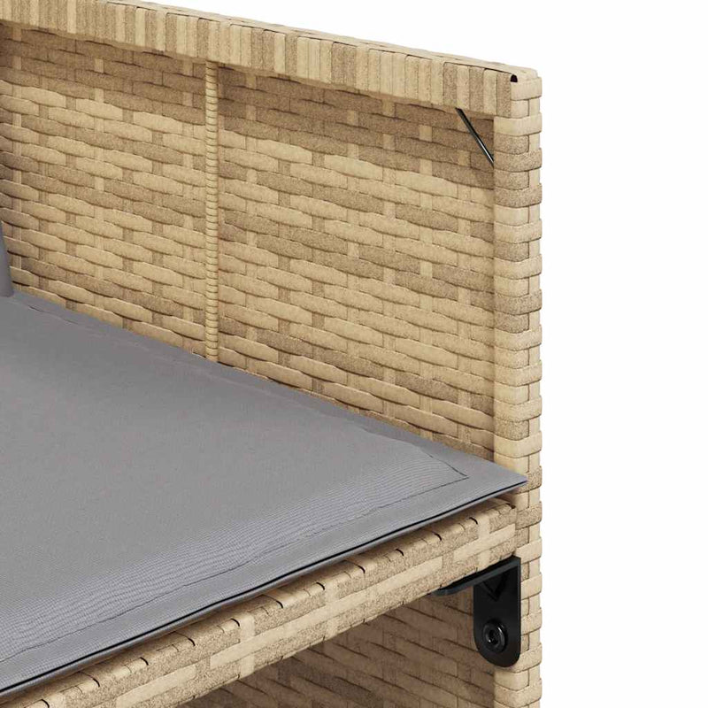 vidaXL Garden Chairs with Cushions 4 pcs Mix Beige Poly Rattan