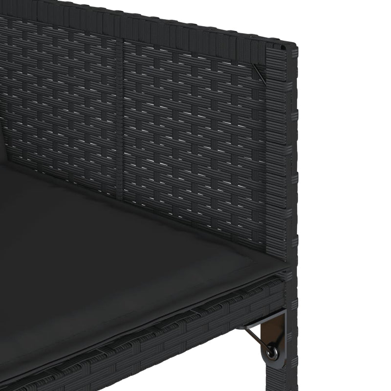 vidaXL Garden Chairs with Cushions 4 pcs Black Poly Rattan