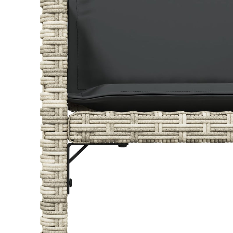 vidaXL Garden Chairs with Cushions 4 pcs Light Grey Poly Rattan