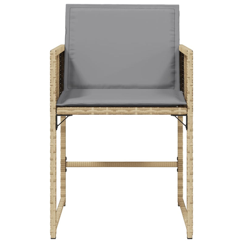 vidaXL Garden Chairs with Cushions 4 pcs Mix Beige Poly Rattan
