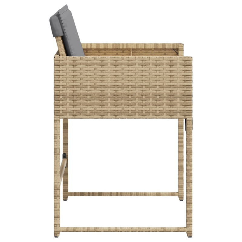vidaXL Garden Chairs with Cushions 4 pcs Mix Beige Poly Rattan