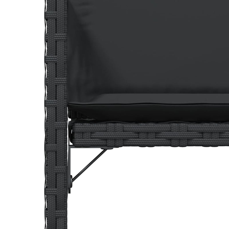 vidaXL Garden Chairs with Cushions 4 pcs Black Poly Rattan