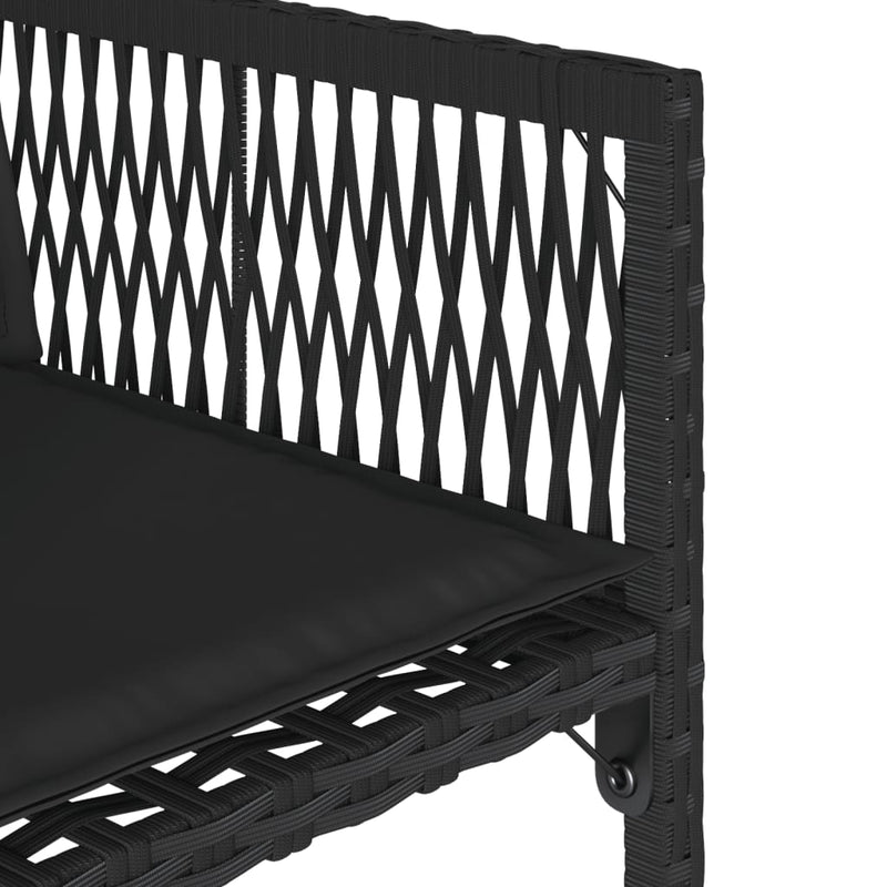 vidaXL Garden Chairs with Cushions 4 pcs Black Poly Rattan