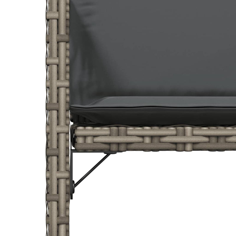 vidaXL Garden Chairs with Cushions 4 pcs Grey Poly Rattan