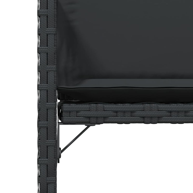 vidaXL Garden Chairs with Cushions 4 pcs Black Poly Rattan
