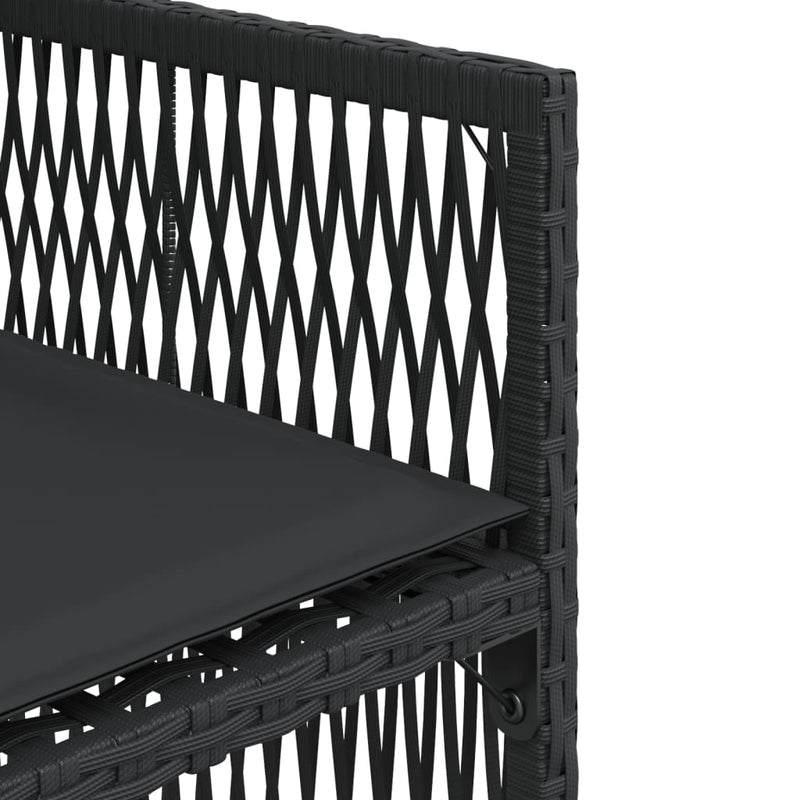 vidaXL Garden Chairs with Cushions 4 pcs Black Poly Rattan