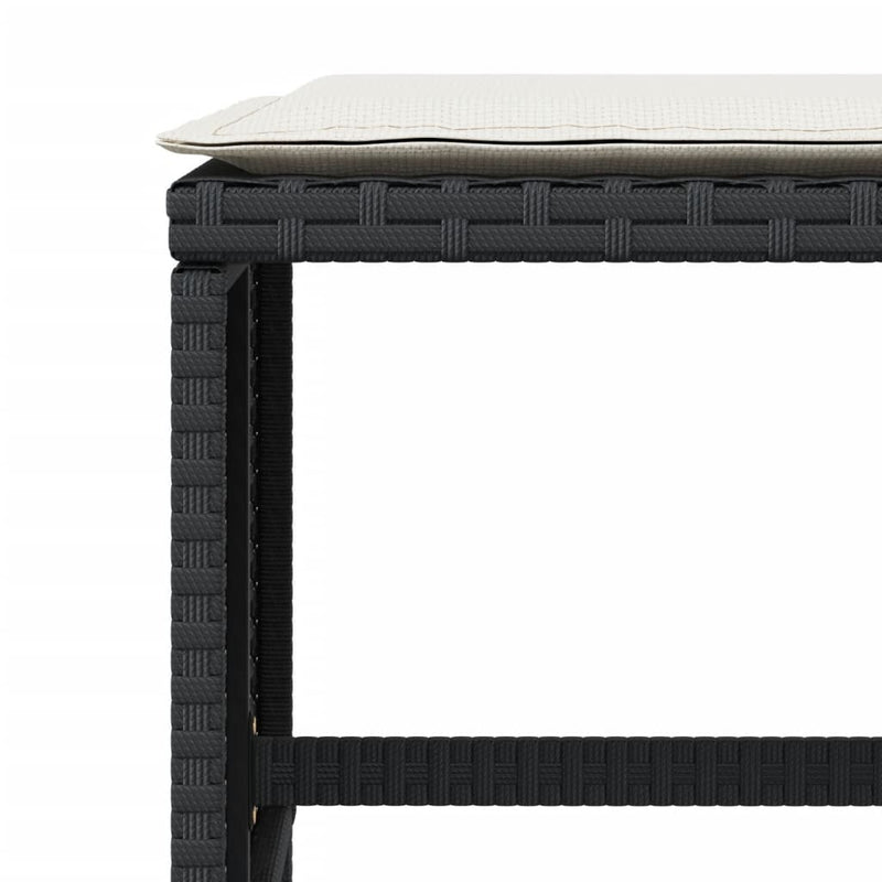 vidaXL Garden Stools with Cushions 4 pcs Black 41x41x36 cm Poly Rattan