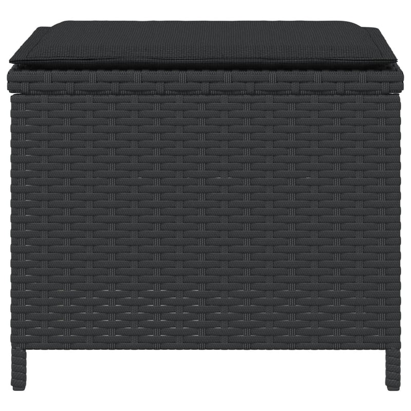 vidaXL Garden Stools with Cushions 4 pcs Black 41x41x36 cm Poly Rattan