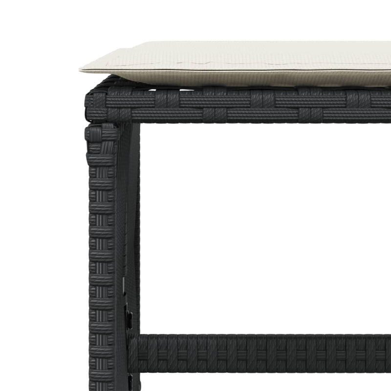 Garden Stools with Cushions 4 pcs Black 41x41x36 cm Poly Rattan