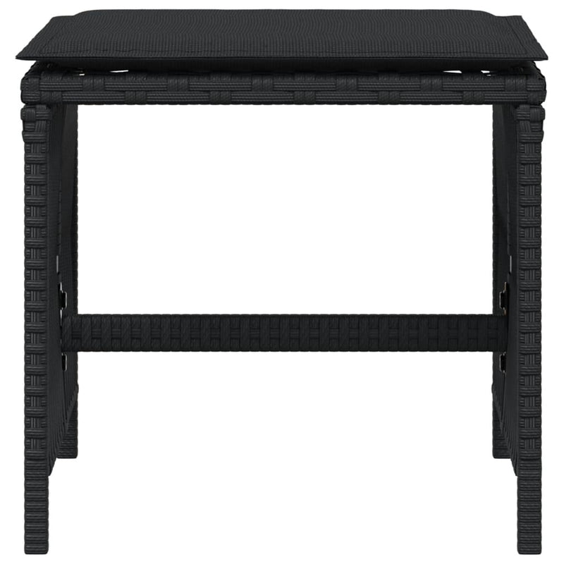 vidaXL Garden Stools with Cushions 4 pcs Black 41x41x36 cm Poly Rattan