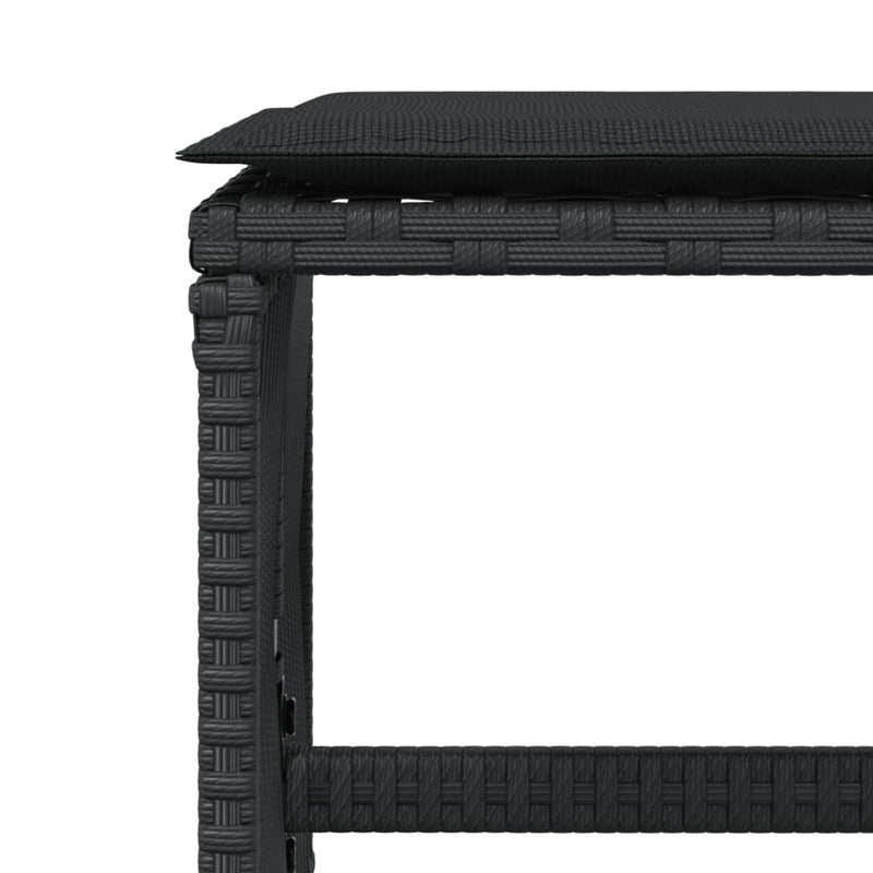 vidaXL Garden Stools with Cushions 4 pcs Black 41x41x36 cm Poly Rattan