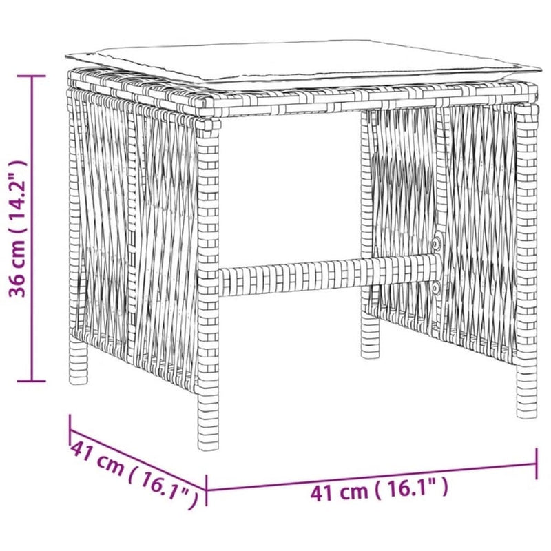 vidaXL Garden Stools with Cushions 4 pcs Grey 41x41x36 cm Poly Rattan