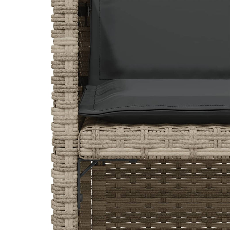 vidaXL 3 Piece Bistro Set with Cushions Light Grey Poly Rattan
