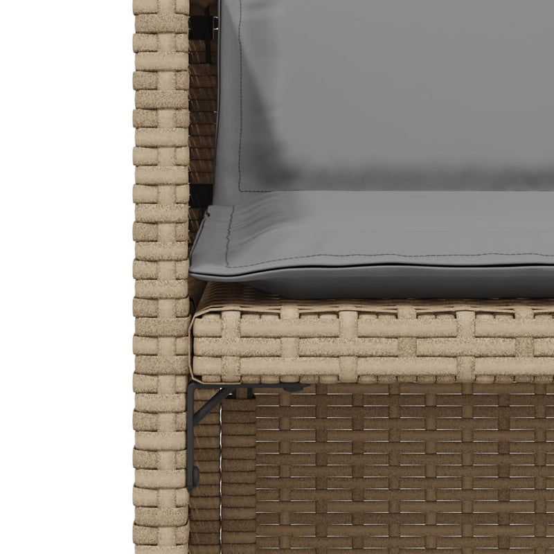 vidaXL 3 Piece Bistro Set with Cushions Mix Beige Poly Rattan