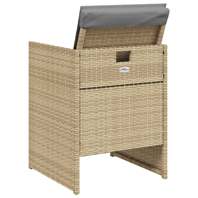 vidaXL 5 Piece Garden Dining Set with Cushions Mix Beige Poly Rattan