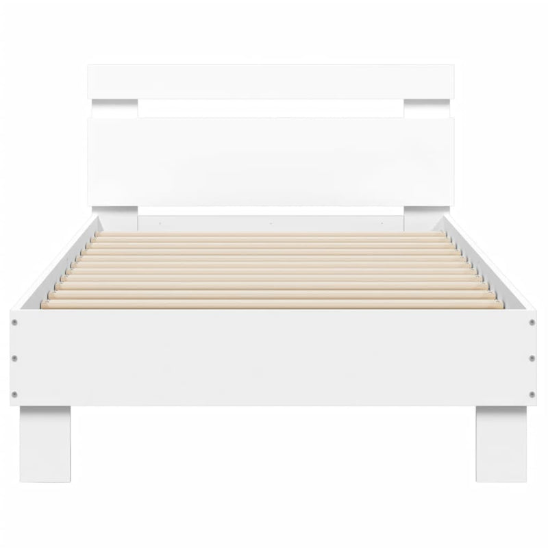 vidaXL Bed Frame without Mattress with Headboard White 90x190 cm