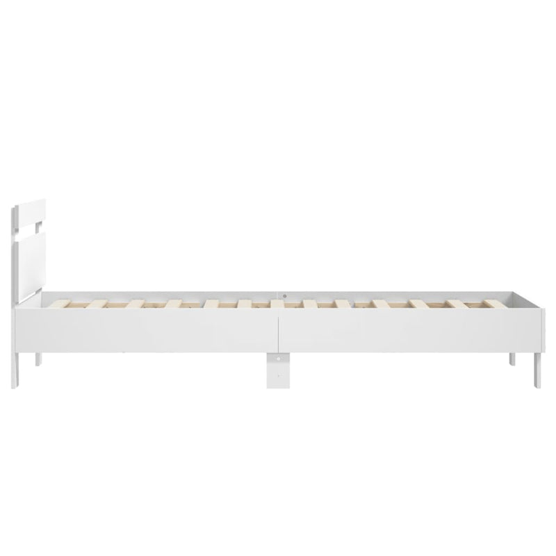 vidaXL Bed Frame without Mattress with Headboard White 90x190 cm