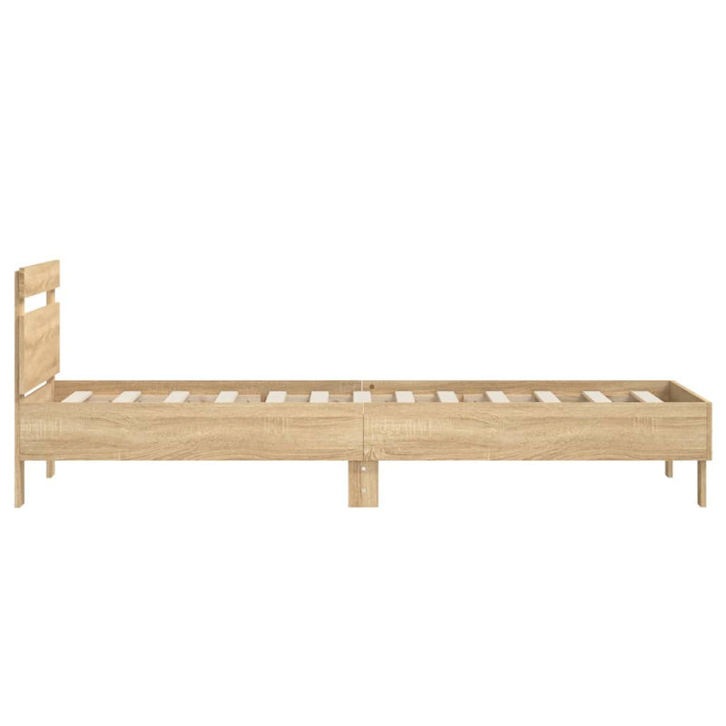 Bed Frame with Headboard Sonoma Oak 90x190 cm Engineered wood