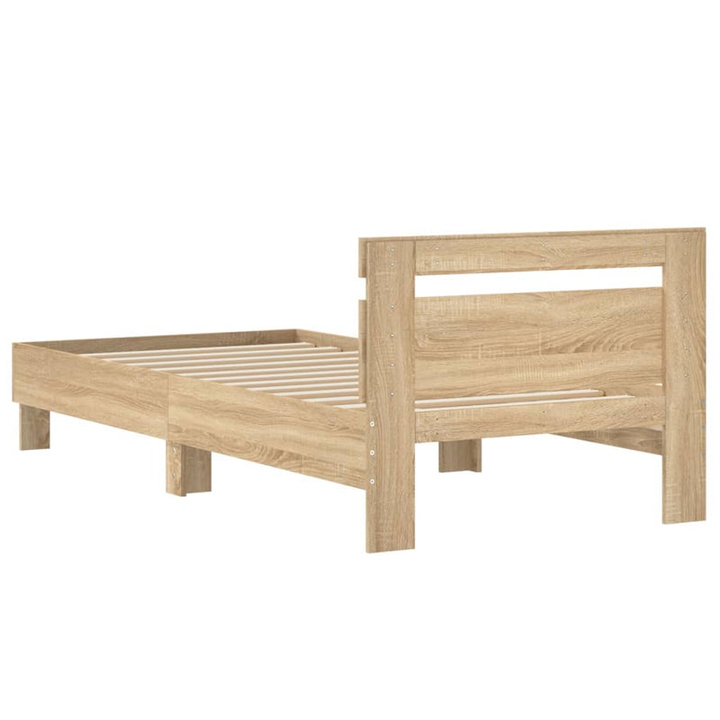 Bed Frame with Headboard Sonoma Oak 90x190 cm Engineered wood