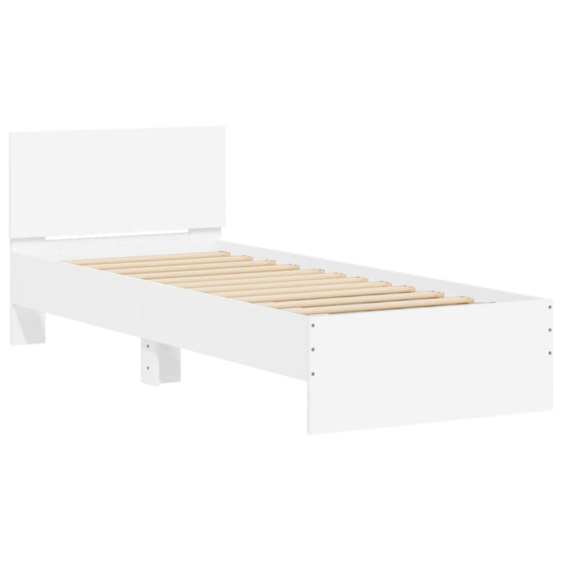 Bed Frame with Headboard White 90x190 cm Engineered wood