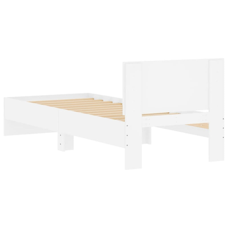 Bed Frame with Headboard White 90x190 cm Engineered wood