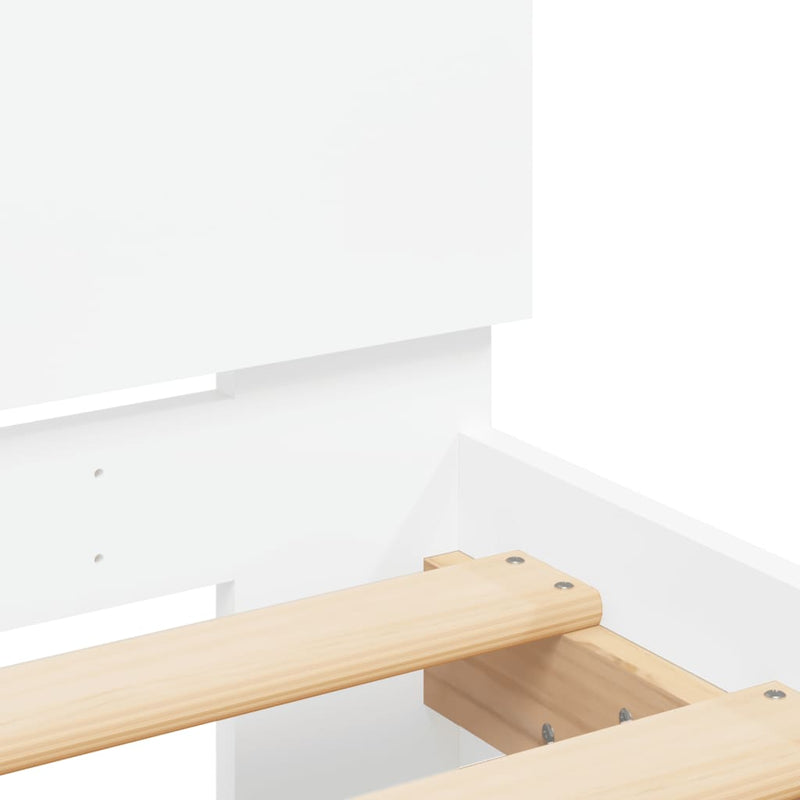 Bed Frame with Headboard White 90x190 cm Engineered wood