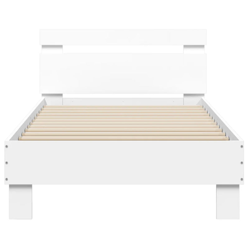 Bed Frame without Mattress with LED Lights White 90x190 cm