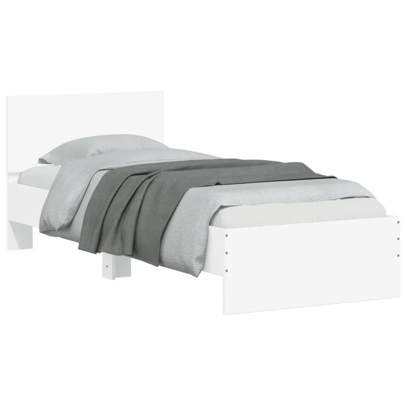 Bed Frame without Mattress with LED Lights White 90x190 cm