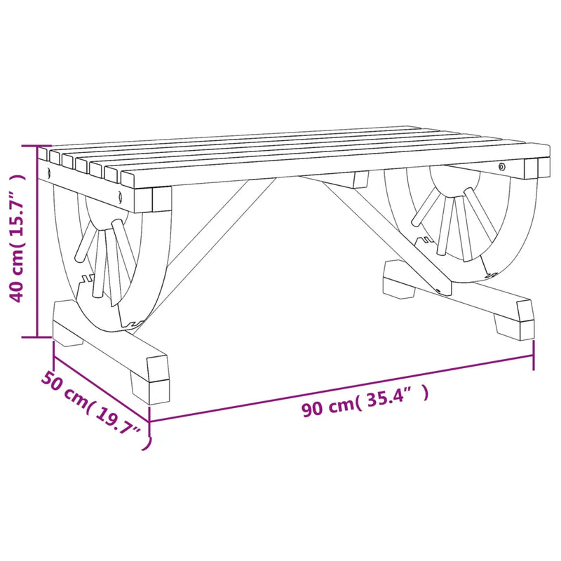 Garden Coffee Table 90x50x40 cm Solid Wood Fir