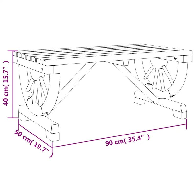 Garden Coffee Table 90x50x40 cm Solid Wood Fir