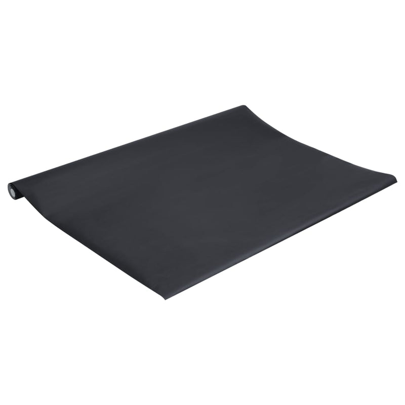 vidaXL Furniture Sticker Self-Adhesive Matte Black 90x500 cm PVC