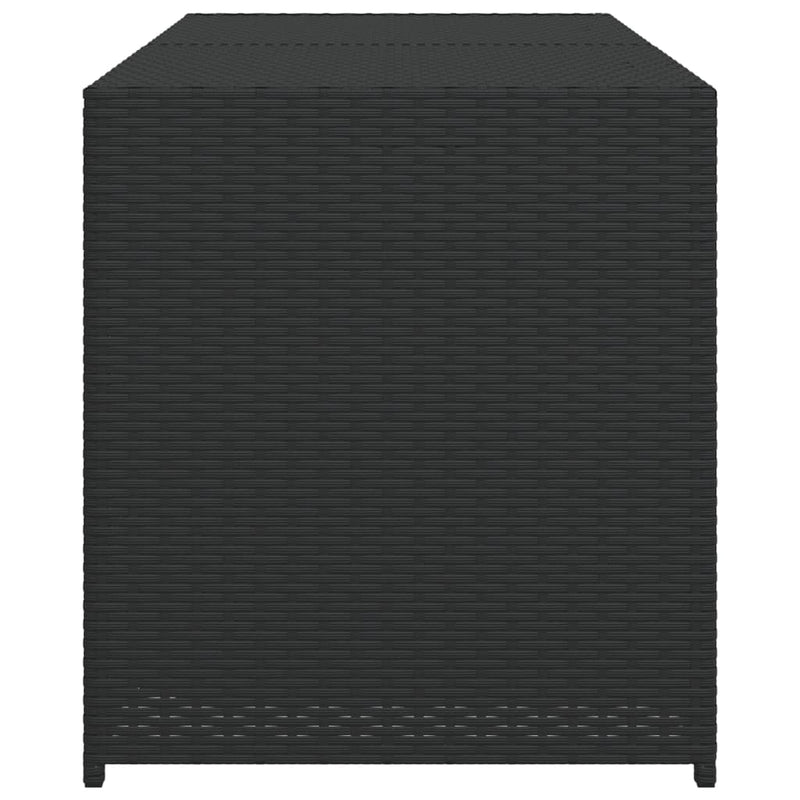 Garden Storage Box Black 283L Poly Rattan