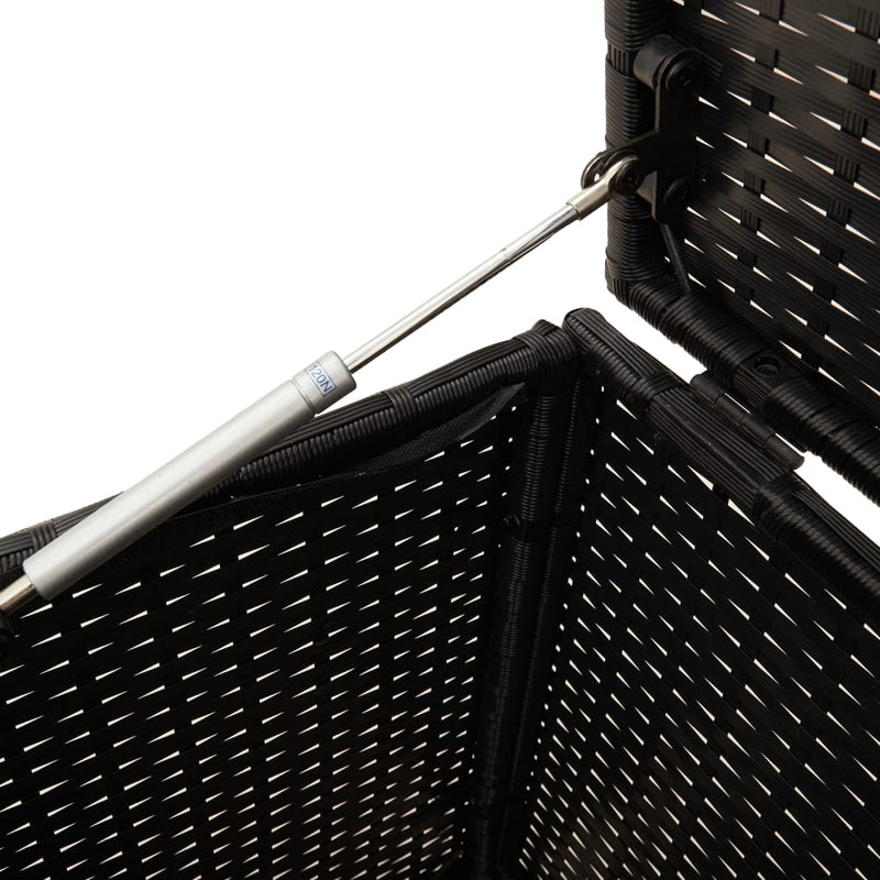 vidaXL Garden Storage Box Black 283L Poly Rattan
