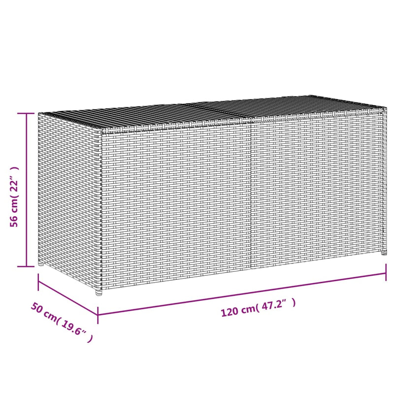 Garden Storage Box Mix Beige 283L Poly Rattan