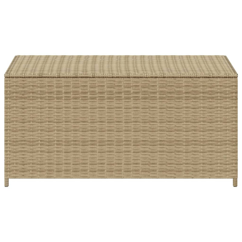 vidaXL Garden Storage Box Mix Beige 190L Poly Rattan