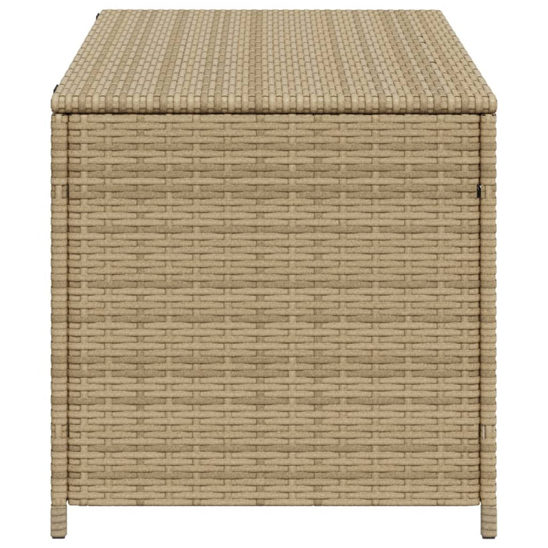 vidaXL Garden Storage Box Mix Beige 190L Poly Rattan