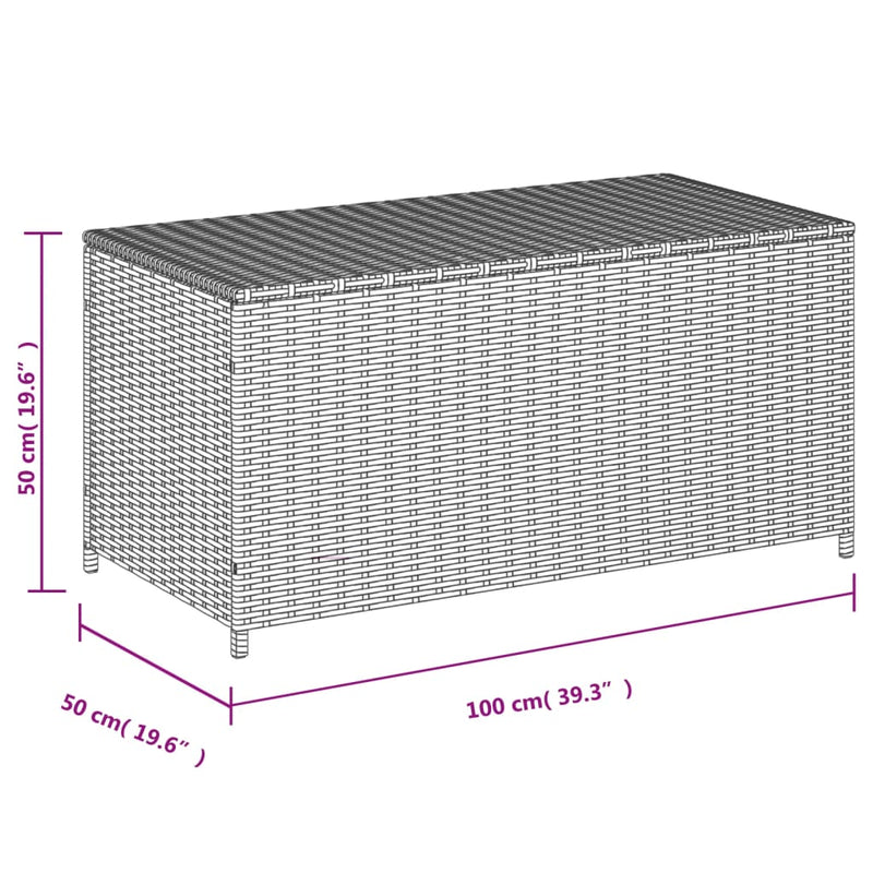 vidaXL Garden Storage Box Mix Beige 190L Poly Rattan