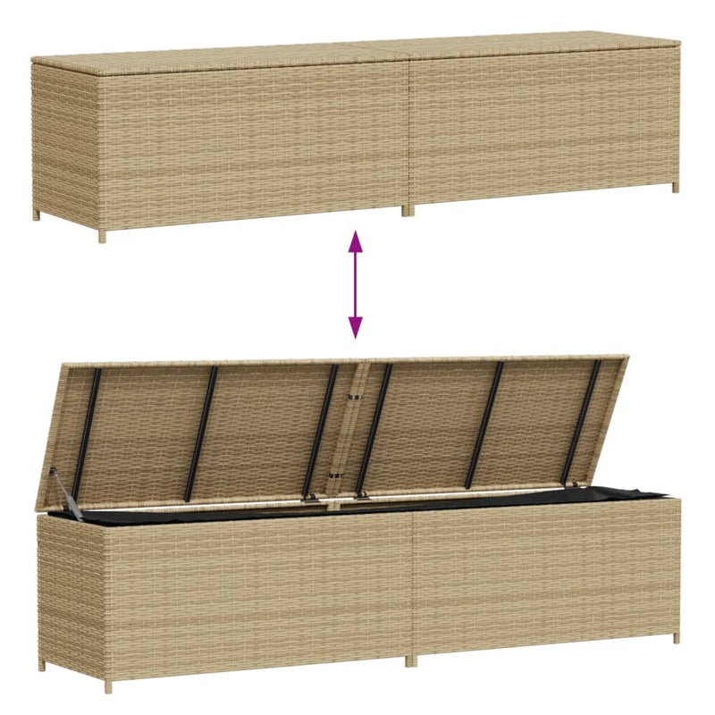 Garden Storage Box Mix Beige 469L Poly Rattan