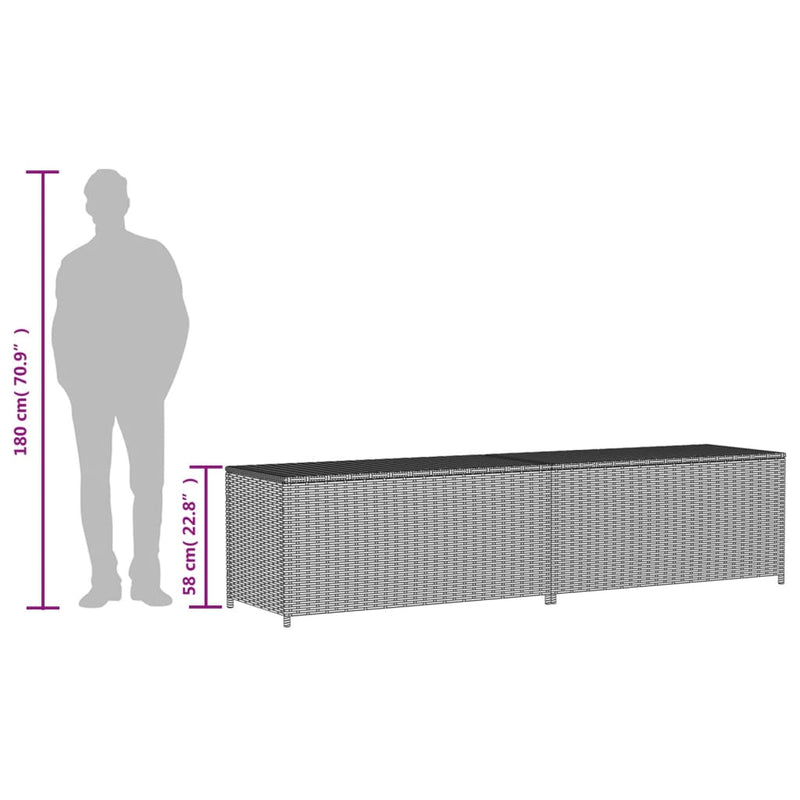 vidaXL Garden Storage Box Mix Beige 469L Poly Rattan